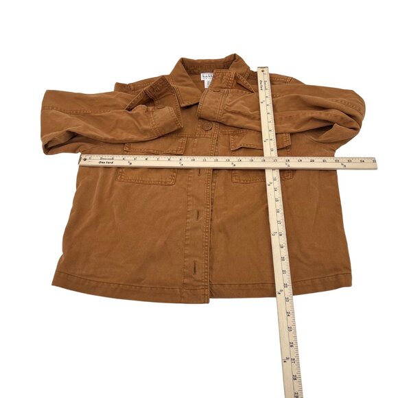 Nicole Miller Womens Brown Button-Up Jacket Size L Lyocell & Cotton - Picture 4 of 5